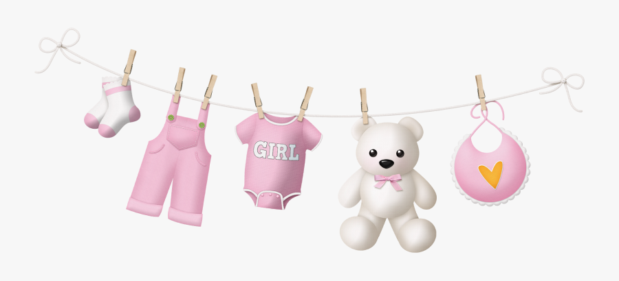 Baby Girl Clipart Clothesline Pin - Varal De Bebe Png, Transparent Clipart