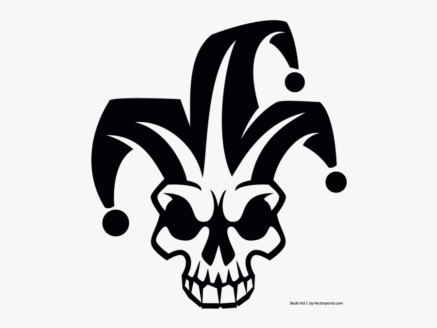 Harlequin Skull Clown, Transparent Clipart