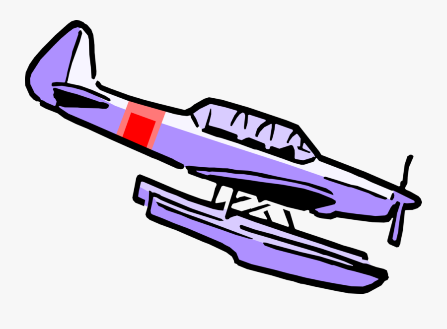 Vector Illustration Of Floatplane Or Float Plane Seaplane - Cartoon, Transparent Clipart