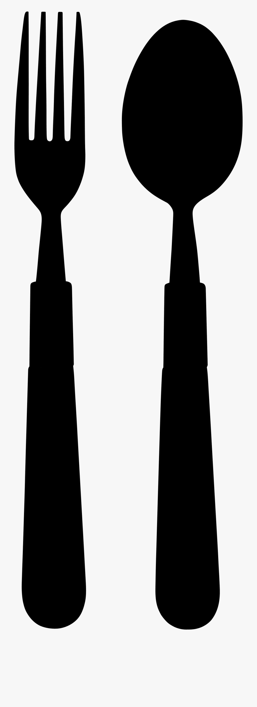 Fork And Spoon Silhouette - Silhouette Spoon And Fork, Transparent Clipart