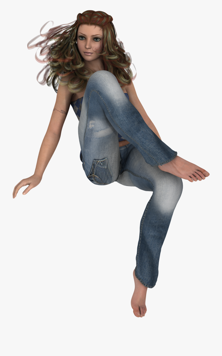 3d Female Feet Render, Transparent Clipart