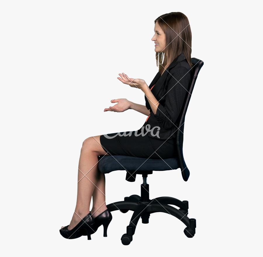 Clip Art Sitting Photos By Canva - Girl Sitting On Chair, Transparent Clipart