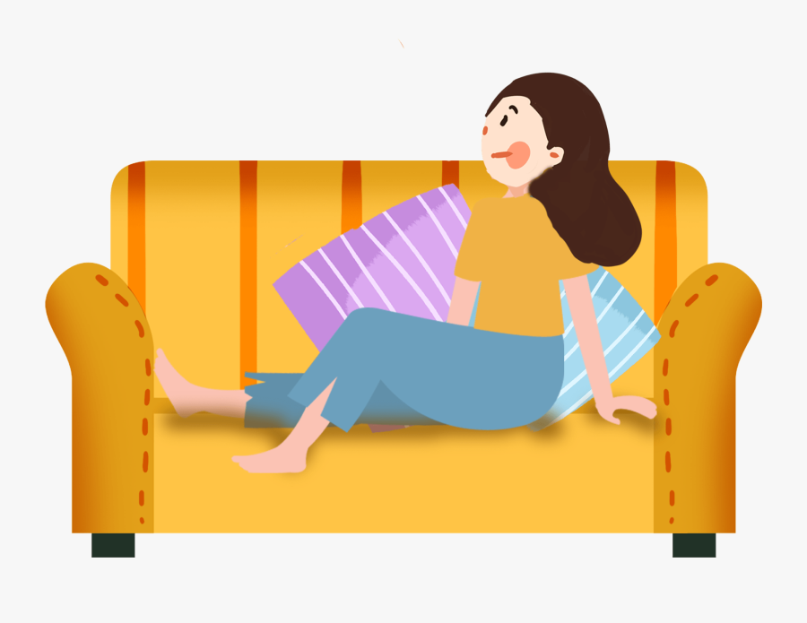 Transparent Sitting On Couch Clipart - Sitting, Transparent Clipart