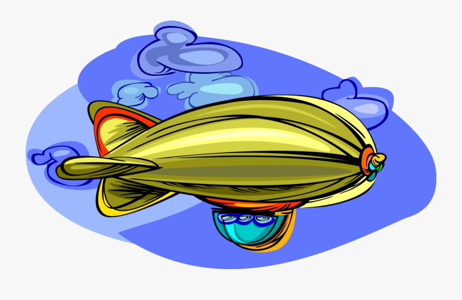 Vector Illustration Of Dirigible Or Blimp Airship Lighter - Ariship Coolclips Clipart, Transparent Clipart