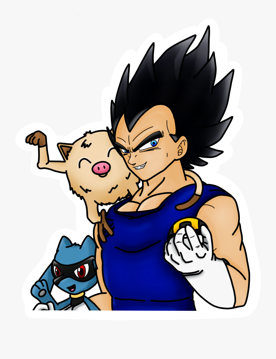 Vegeta Pokemon Trainer Sticker Clipart , Png Download - Vegeta Pokemon, Transparent Clipart