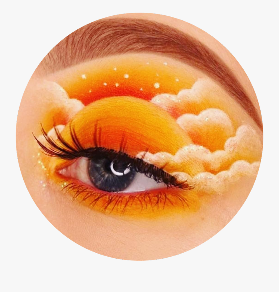 #eyes #eye #makeup #orange #cloud #circle #aesthetic - Eye Makeup Clouds, Transparent Clipart
