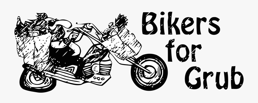 Bikers For Grub - Cartoon Motorcycle, Transparent Clipart