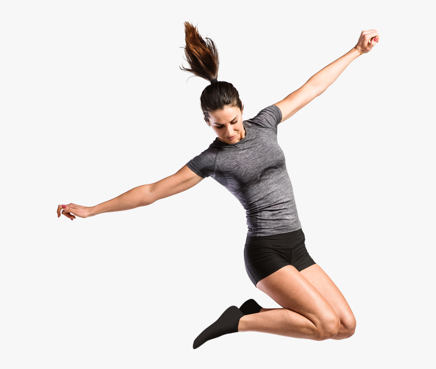 A Girl Jumping Through The Air - Girls Jumping At Sky Zone, Transparent Clipart