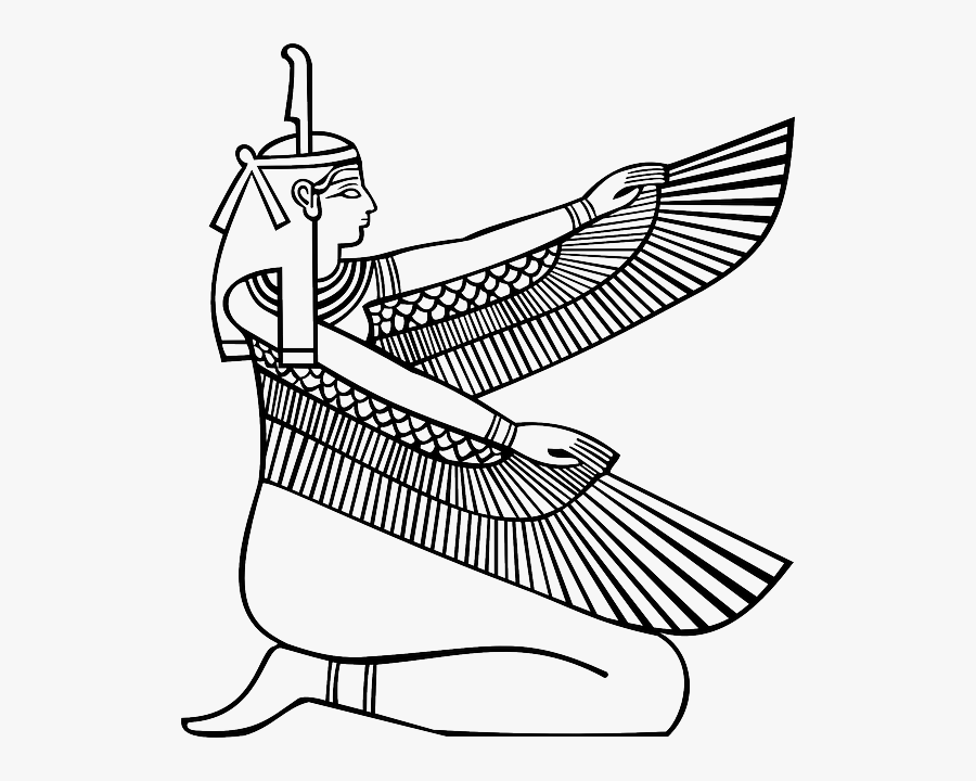 Egyptian, Wings, Woman, Ancient, Temple, Sculpture - Ancient Egypt Coloring Pages, Transparent Clipart