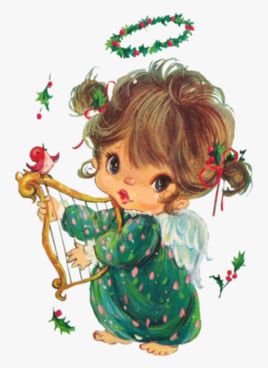 Christmas Tree Guardian Angel Gabriel - Christmas Holly Angels Clip Art, Transparent Clipart