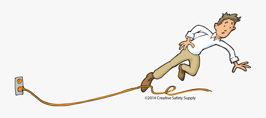 Workplace Safety Hazards Extension Cords - Extension Cord Tripping Hazard, Transparent Clipart