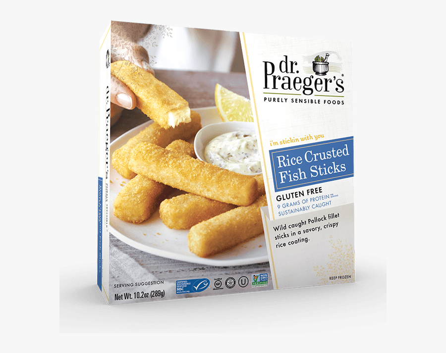 Crusted Sticks Dr Praeger - Dr Praeger's Rice Crusted Fish Sticks, Transparent Clipart