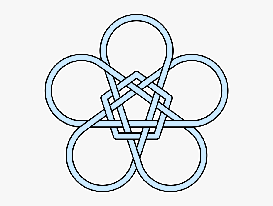 Interlaced Pentagon Pentagram Flower - Roses Clipart Simple Black And White, Transparent Clipart