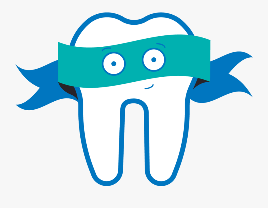 Blue Toony Tooth-01, Transparent Clipart