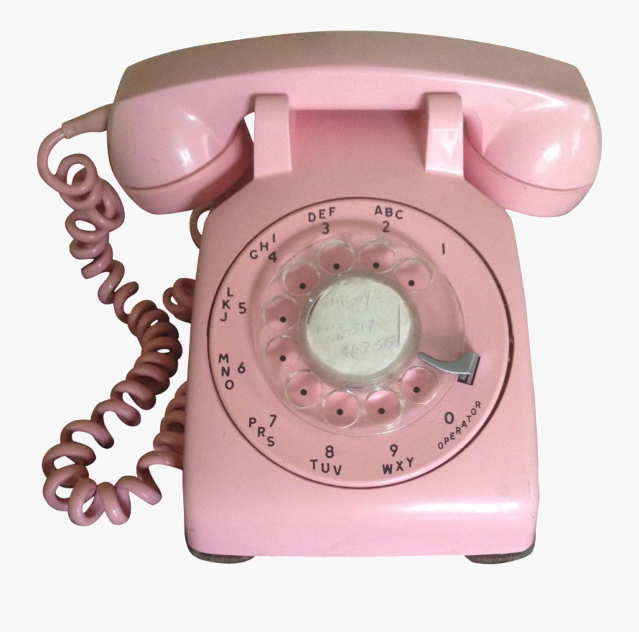 Transparent Pink Cell Phone Clipart - Pink Rotary Phone Png, Transparent Clipart