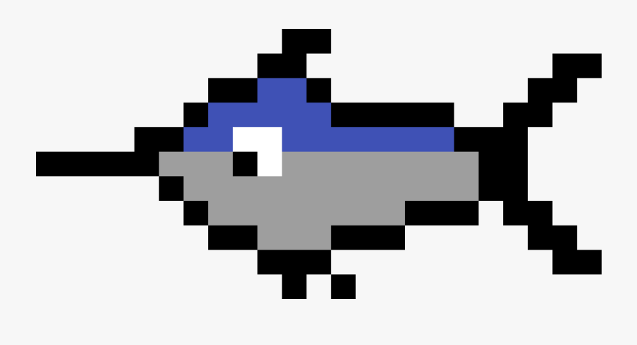 Swordfish Pixel Art, Transparent Clipart