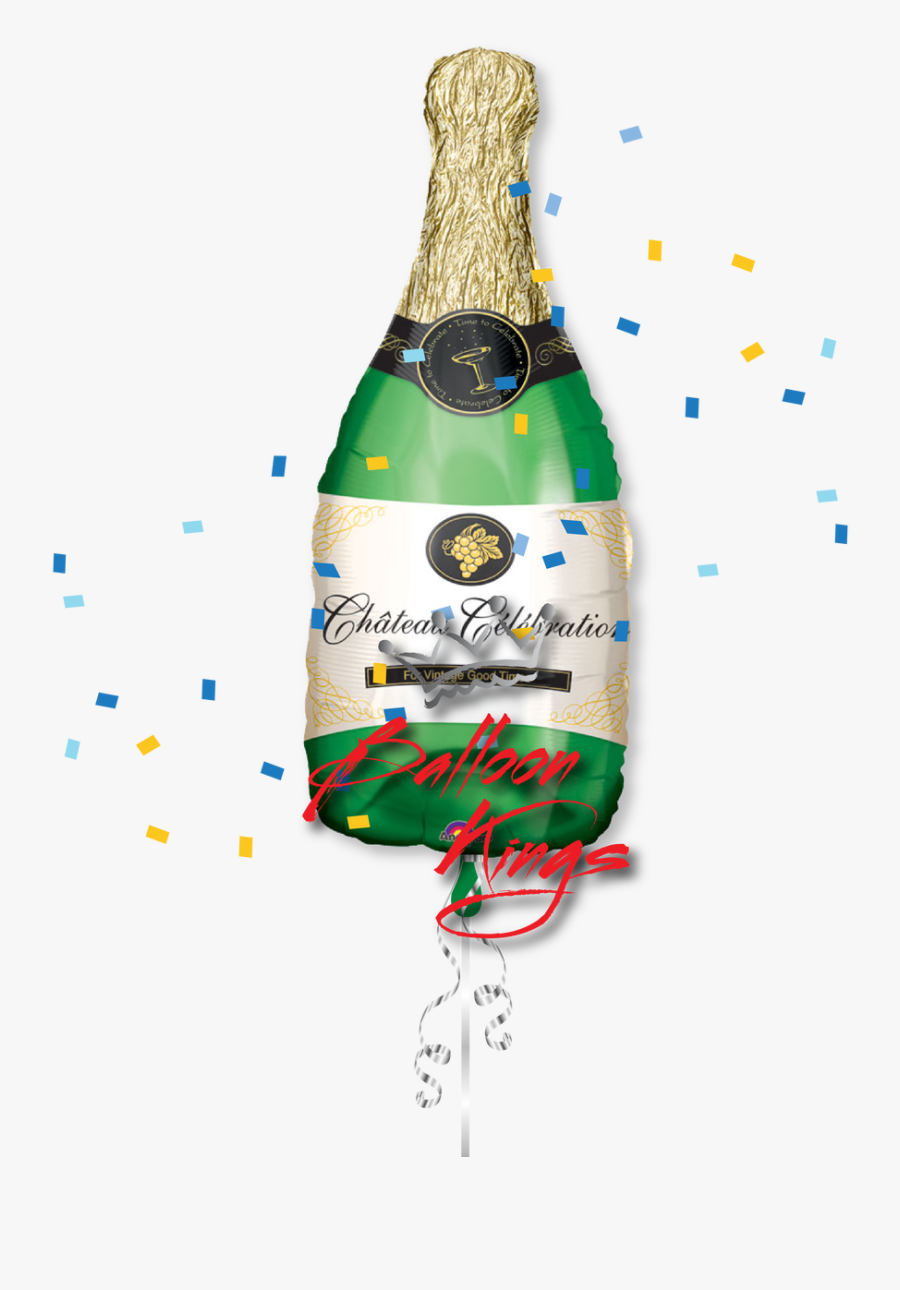 Champagne Bottle Popping Png - Champagne Bottle Foil Balloon, Transparent Clipart