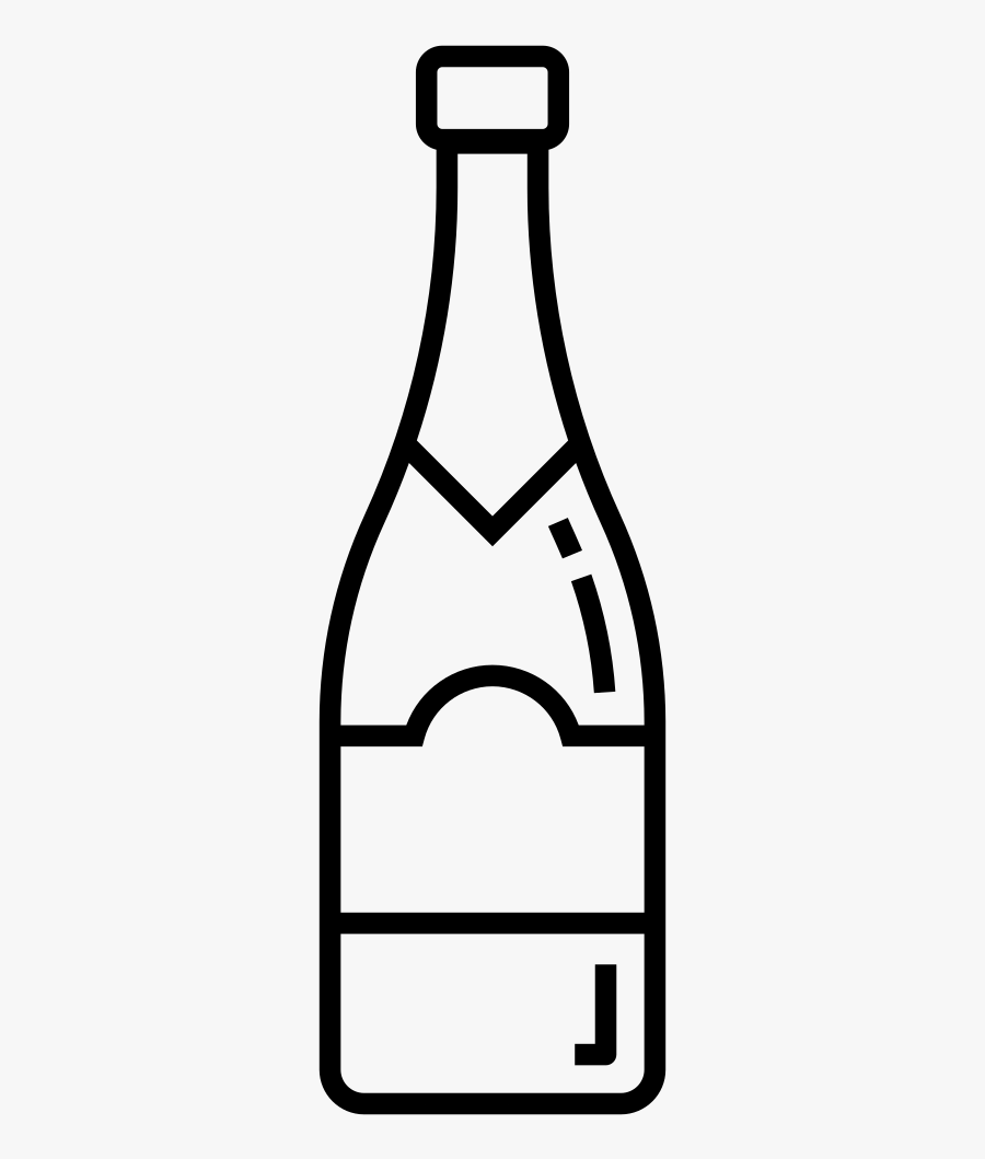 Champagne Bottle Coloring Page, Transparent Clipart