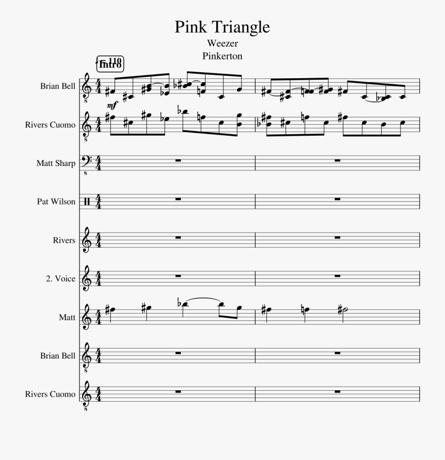 Pink Triangle Png - Pink Triangle Weezer Sheet Music, Transparent Clipart