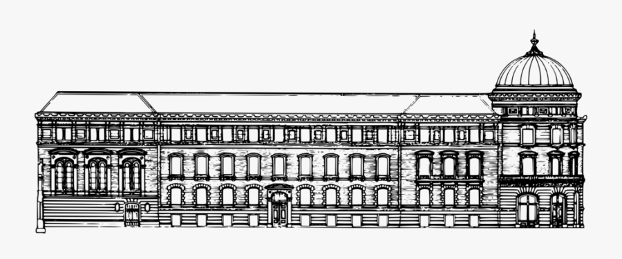 Big House Line Art, Transparent Clipart