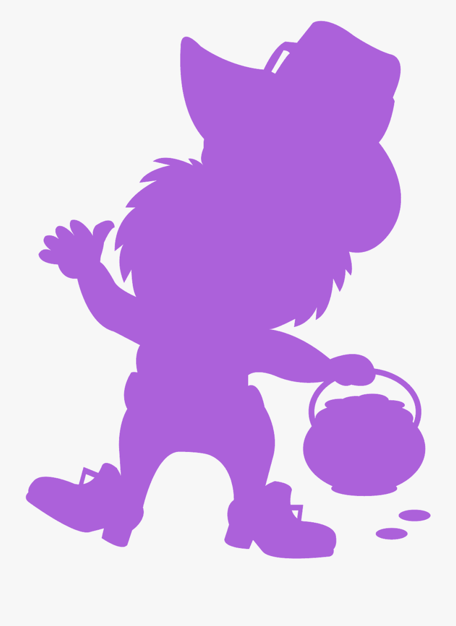 Leprechaun Silhouette Free Vector - Purple Leprechaun, Transparent Clipart