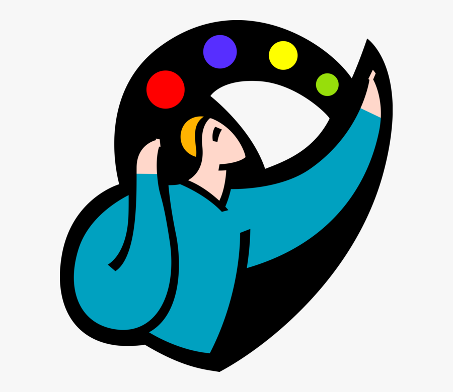 Vector Illustration Of Juggler Or Busker Juggling Balls, Transparent Clipart