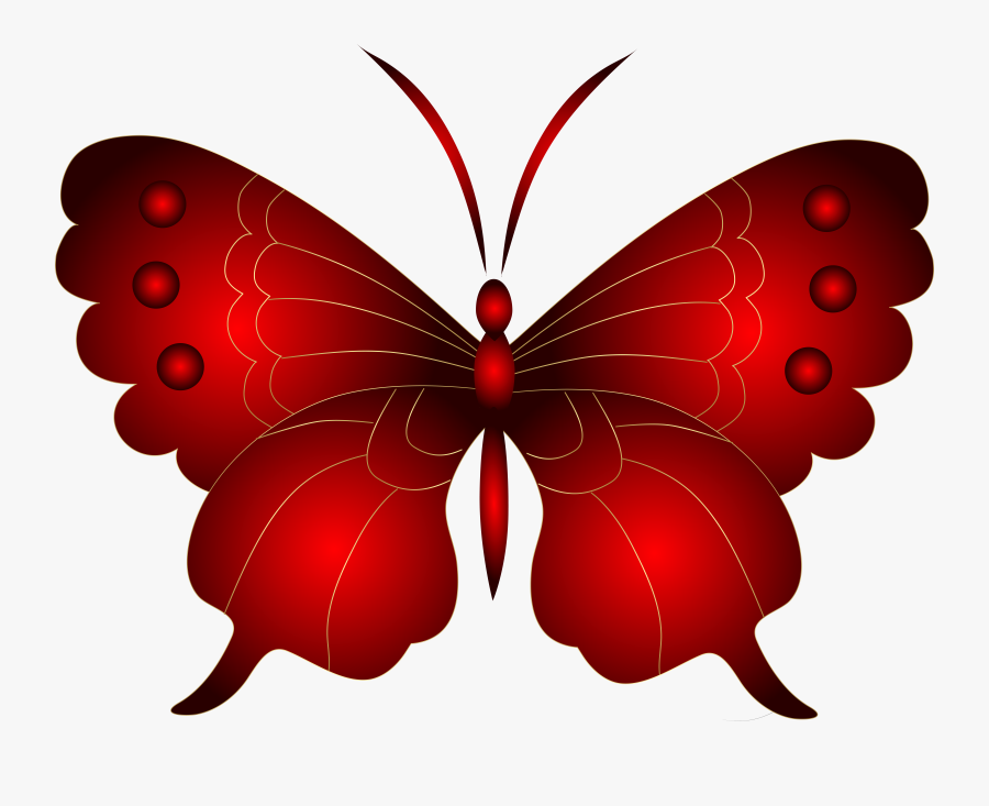 Decorative Red Butterfly Png Clip Art Image, Transparent Clipart