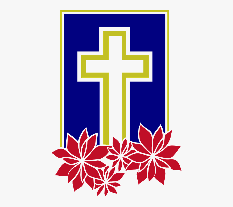Christian, Cross, Decorated, Religious - Cross Flowers Clipart Png, Transparent Clipart