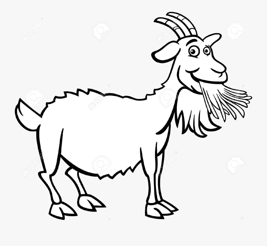 Goat Clipart Farm Animal Pencil And In Color Transparent - Clip Art Black And White Goat, Transparent Clipart