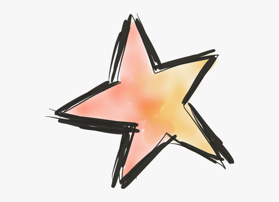 Star Doodle Sketch - Transparent Star Sketch, Transparent Clipart