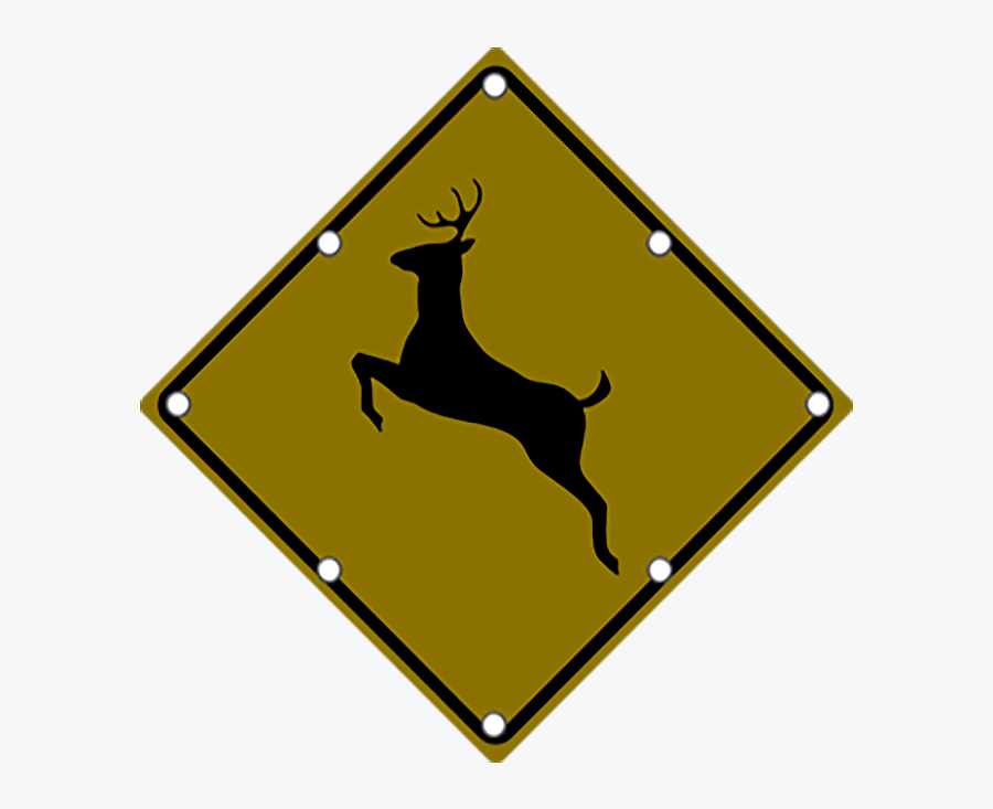 Ts40 Flashing Deer Crossing Sign Night - Deer Crossing Signs, Transparent Clipart