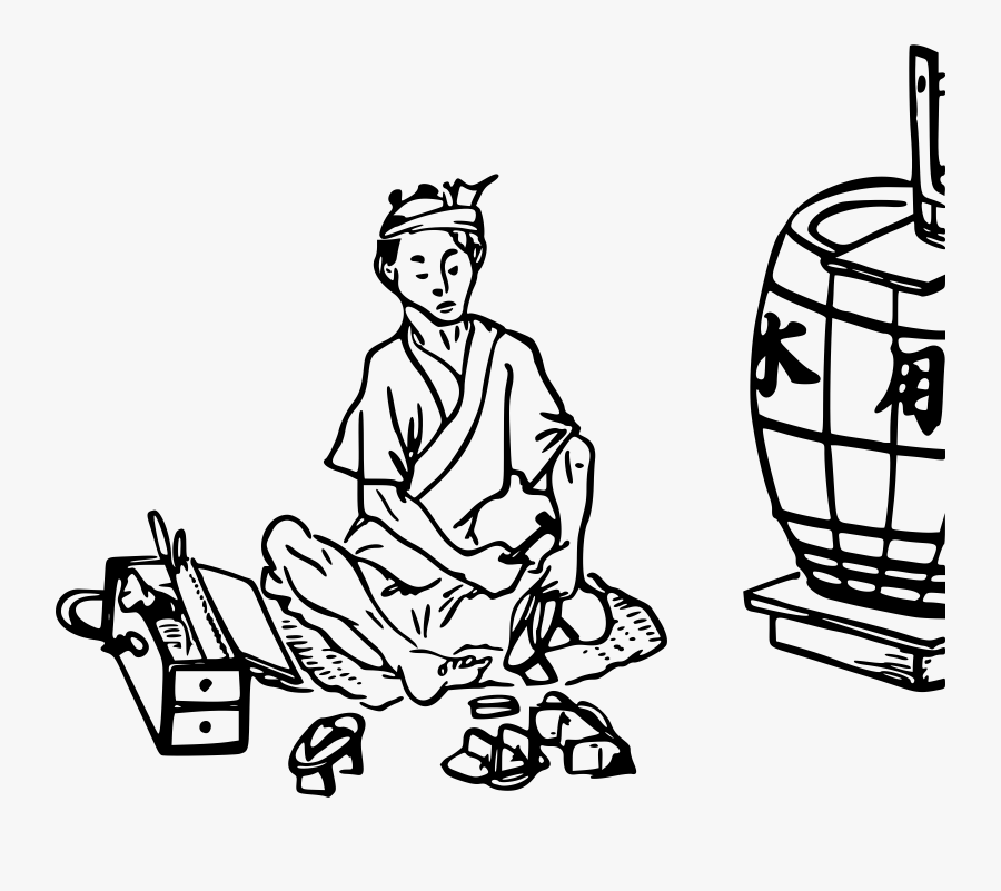 Japanese Clipart Black And White - Black And White Images Of Cobbler, Transparent Clipart