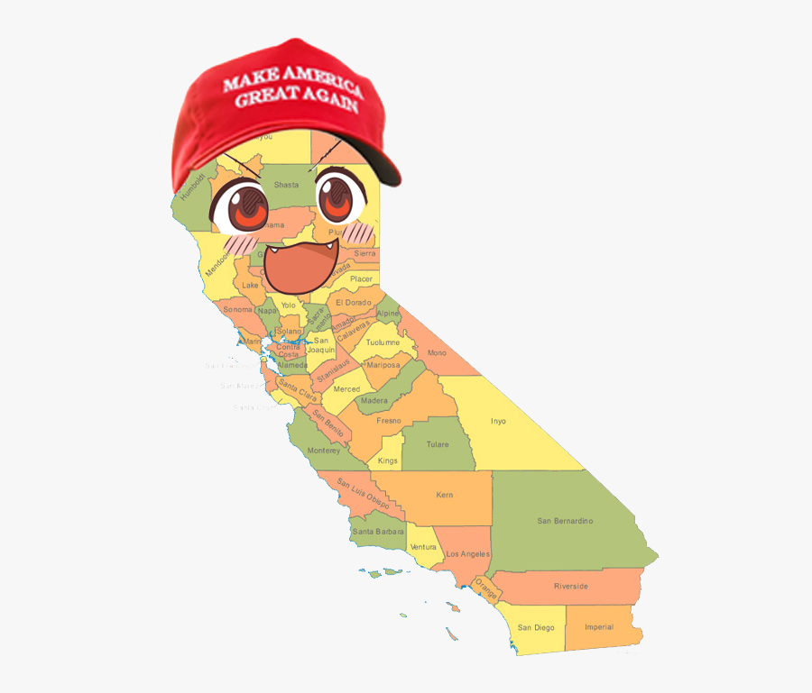 Transparent Make America Great Again Hat Png - Gold Rush Map 1848 1855, Transparent Clipart