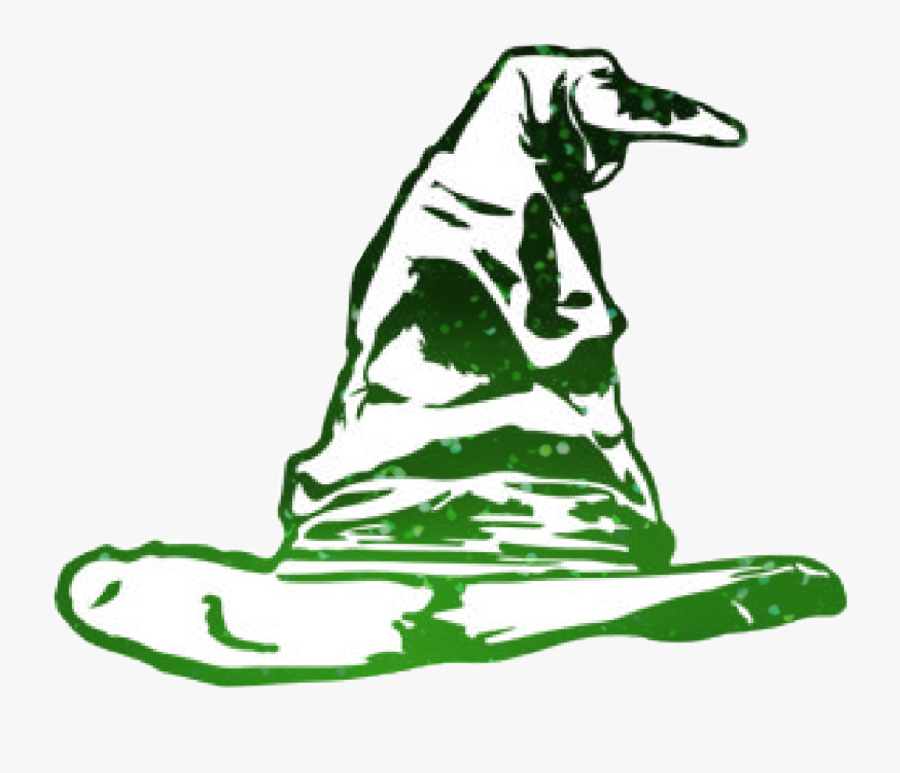 #slytherin #green #sortinghat #sort - Drawing Harry Potter Sorting Hat, Transparent Clipart