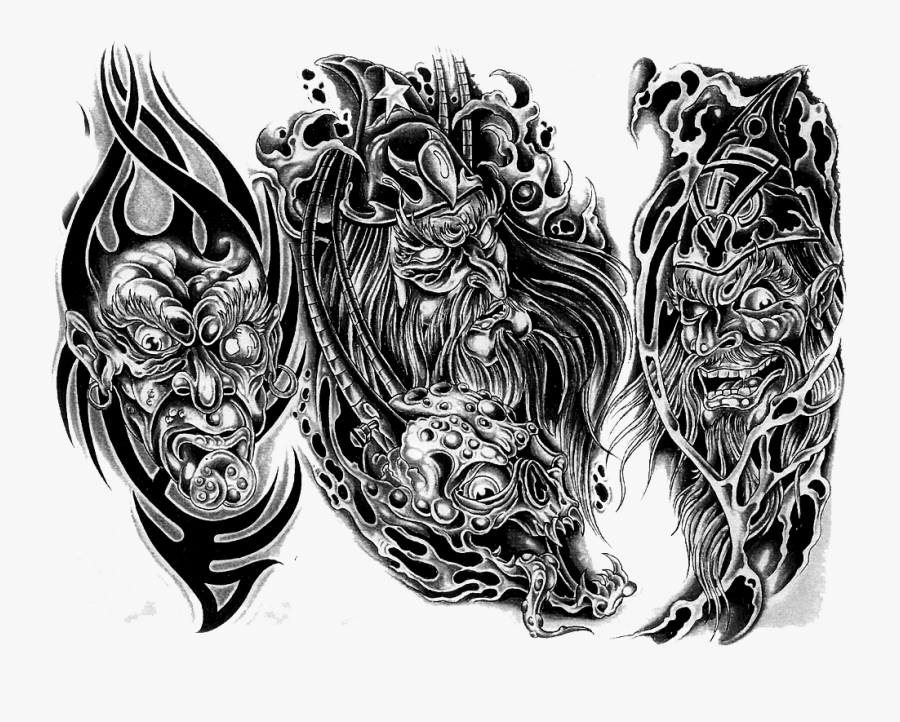 Tattoo Flash Drawing Sleeve Artist Png Free Photo Clipart - Full Body Tattoo Png, Transparent Clipart