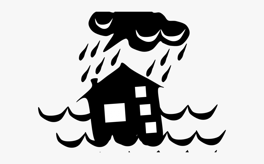 Flash-flood Cliparts - Natural Disaster Clipart Black And White, Transparent Clipart