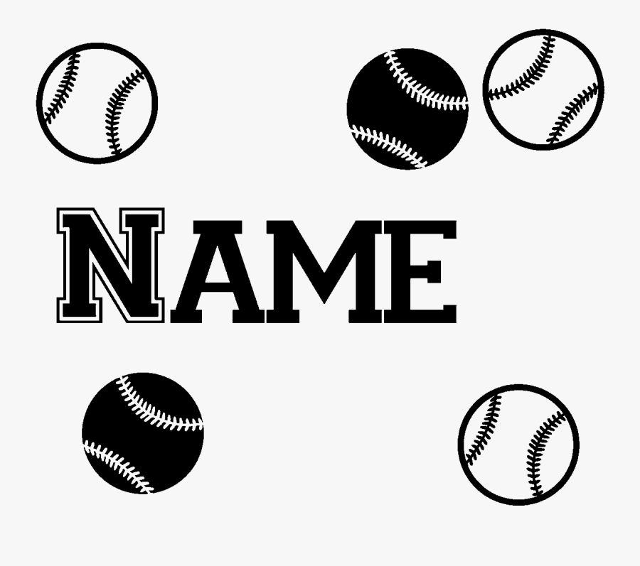 Sticker Prenom Personnalisable Balles De Baseball Ambiance - College Softball, Transparent Clipart