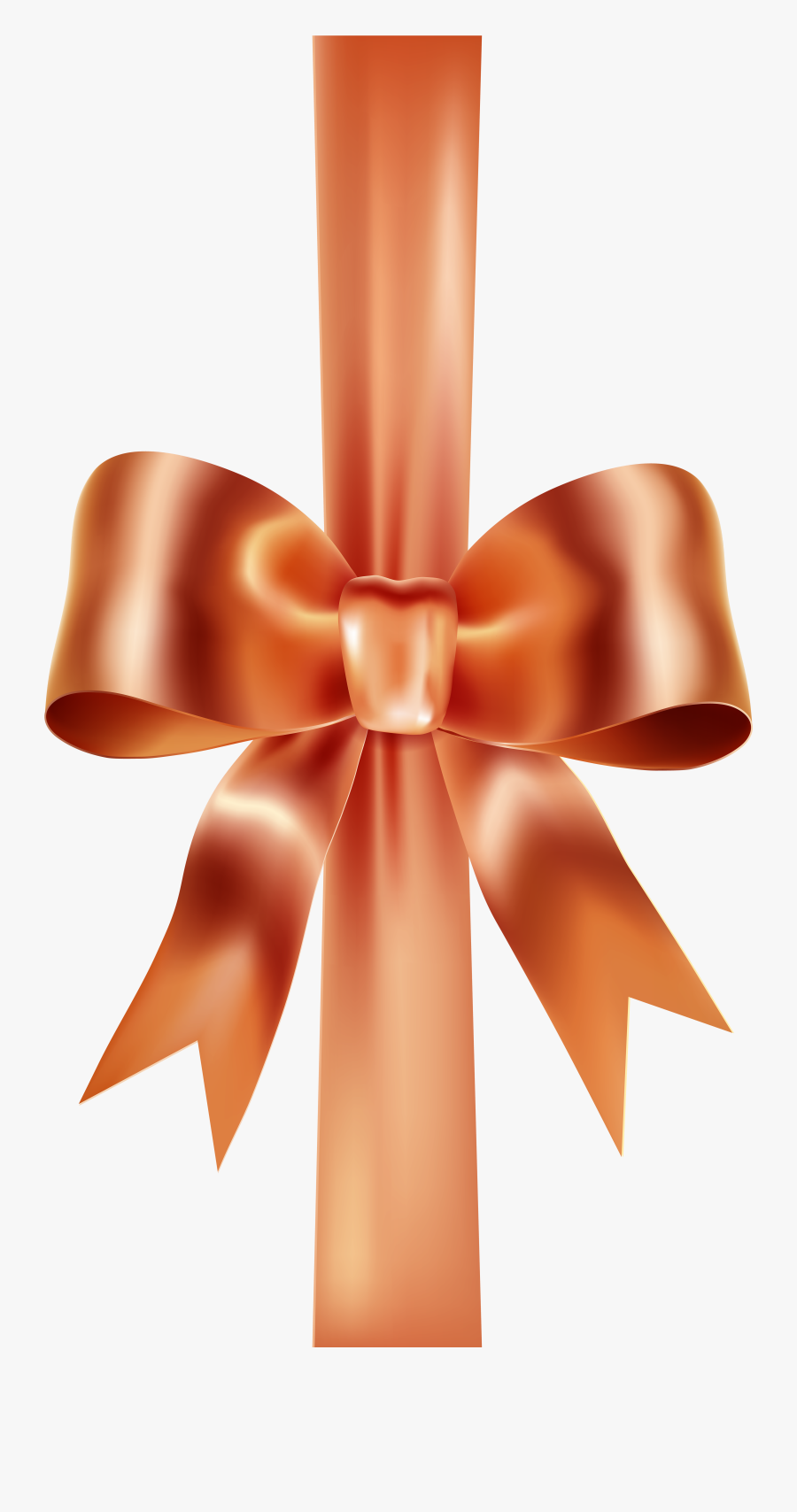 Transparent Bow Clip Art - Transparent Orange Ribbon Bow, Transparent Clipart