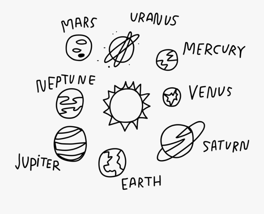 #planet #space #doodle #tumblr #galaxy #sun #moon #earth - Aesthetic Simple...