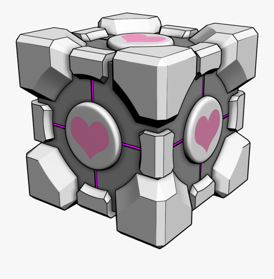 #portal #cube #company #glados #aperturescience #halflife - Companion Cube, Transparent Clipart