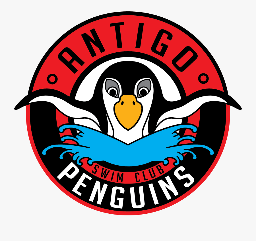 Antigo Swim Club Logo - Penguin Swimming Logo, Transparent Clipart