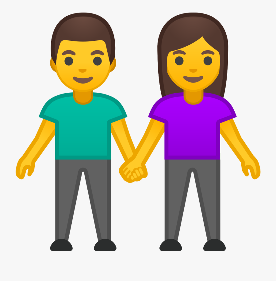 Man And Woman Holding Hands Icon - Transparent Background Family Emoji, Transparent Clipart