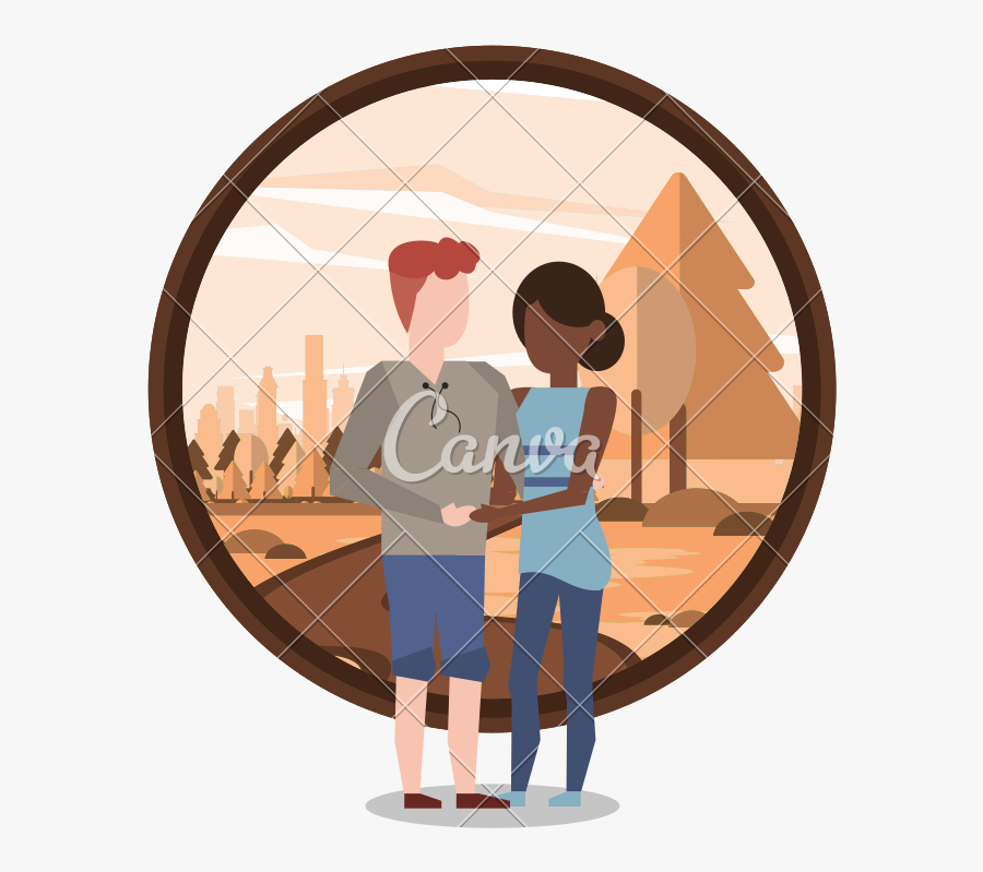 Couple Man And Woman Interracial - Woman, Transparent Clipart