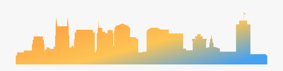 Nashville Skyline Silhouette Blue, Transparent Clipart