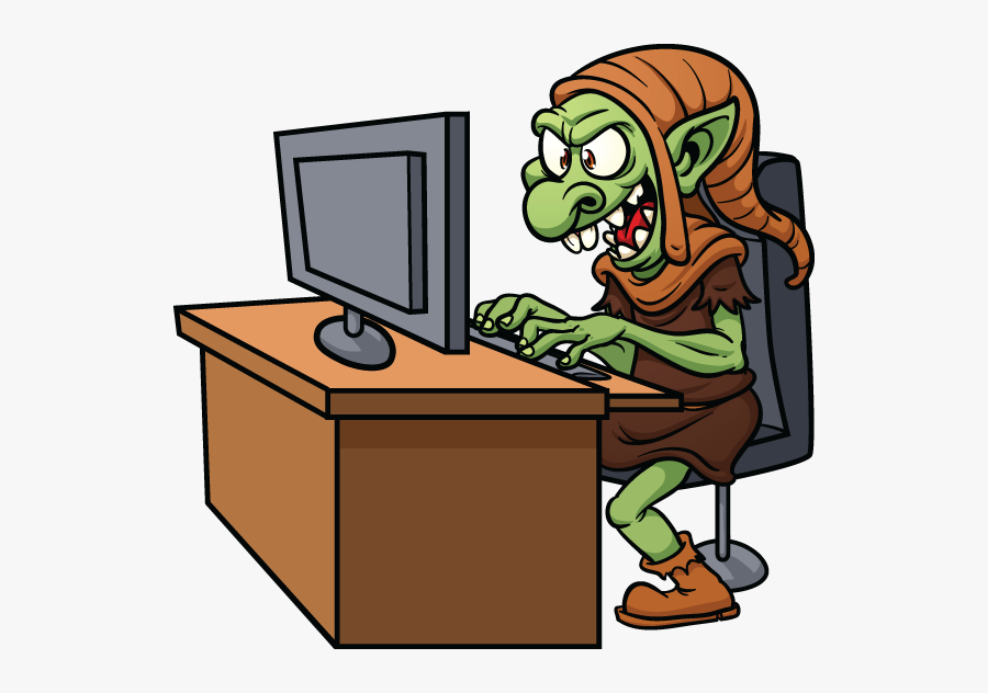 Infant Clipart Innate - Troll On A Computer, Transparent Clipart