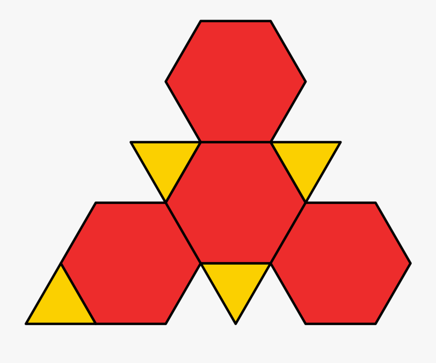 Polyhedron Truncated 4a Net - 切 頂 四面 体 展開 図, Transparent Clipart