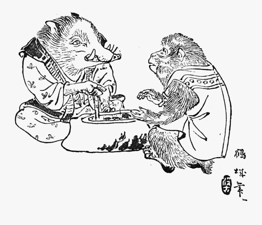 Short Story The Sagacious Monkey And The Boar, Transparent Clipart