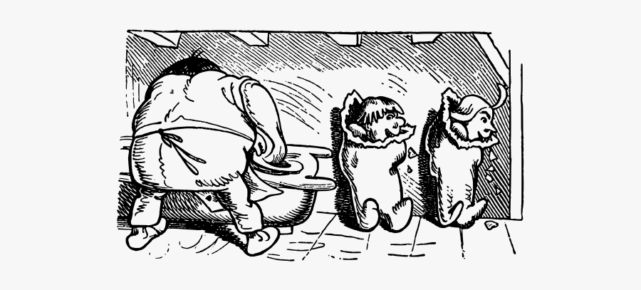 Vector Drawing Of Kids Hiding In Front Of Man - Max Und Moritz Bildergeschichte, Transparent Clipart