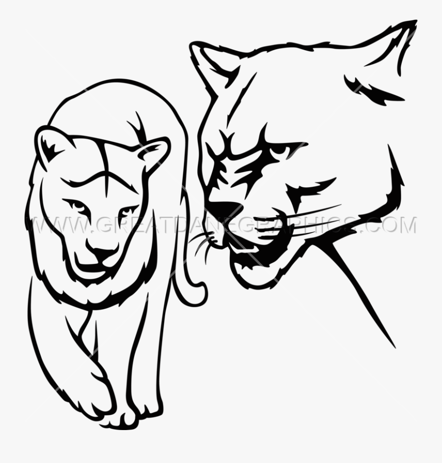 Mountain Lion Stencil, Transparent Clipart