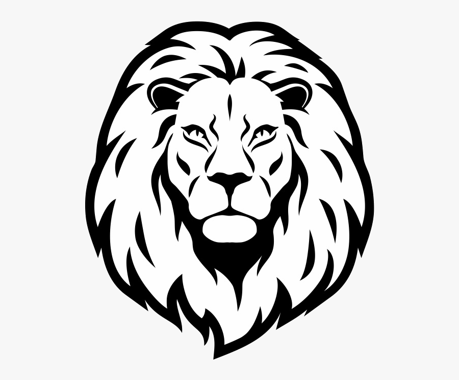 Lion Head Drawing - Lion Head Clipart Black And White, Transparent Clipart